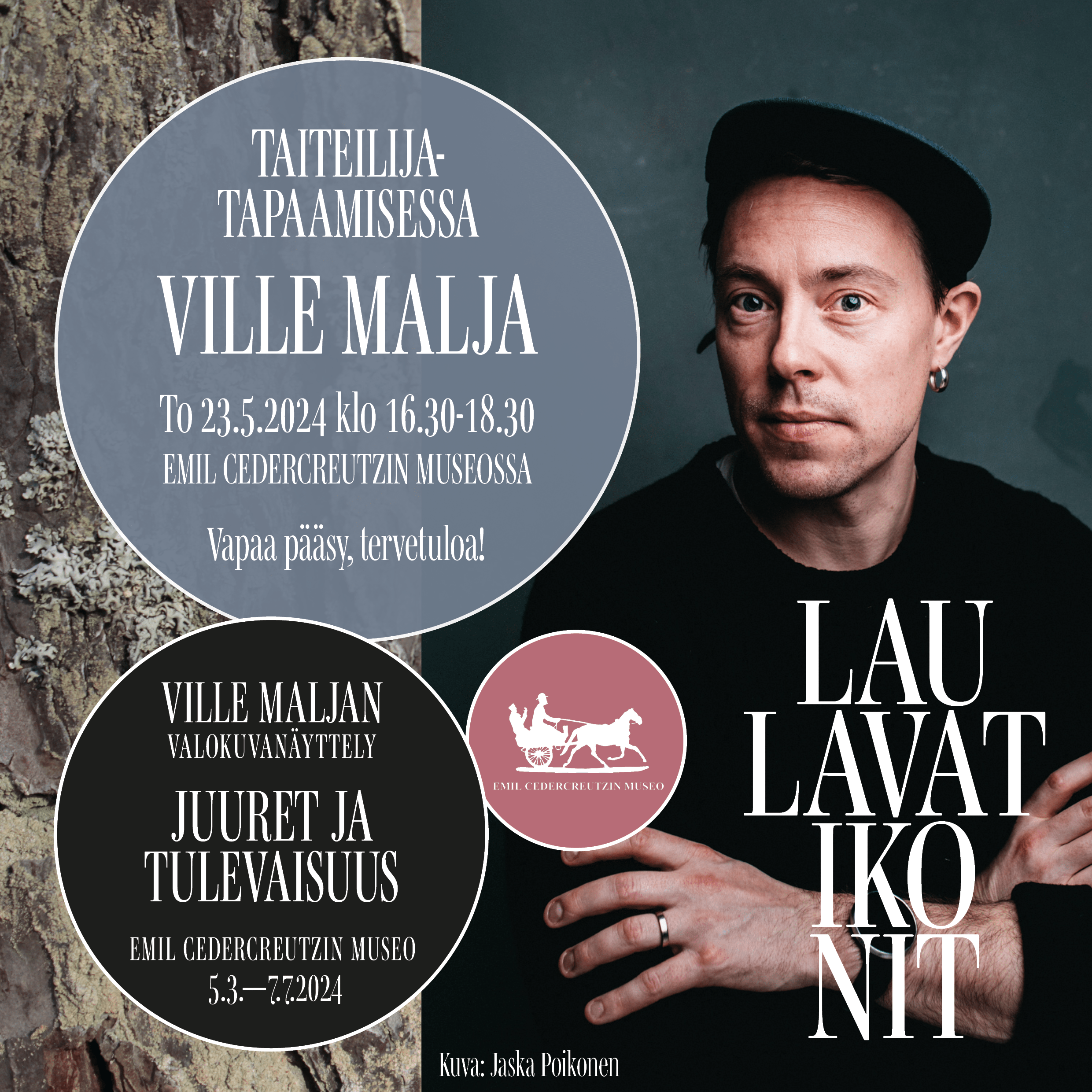 Taiteilijatapaamisessa Ville Malja