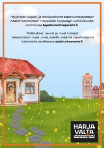 Juliste jossa kehotetaan ilmoittamaan omia tapahtumia. 