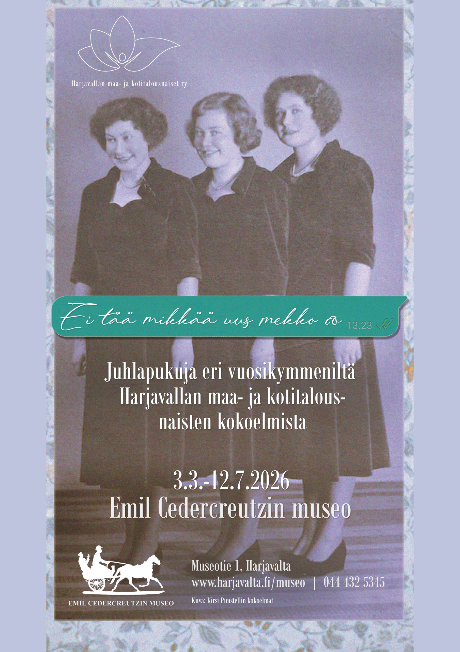 Maa- ja kotitalousnaiset, juliste png sivupalkeilla, Harjavallan maa- ja kotitalousnaiset