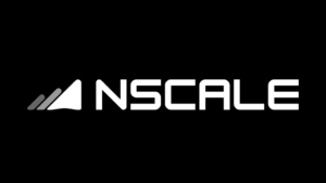 Nscale-yrityksen logo valkoisella mustalla taustalla.
